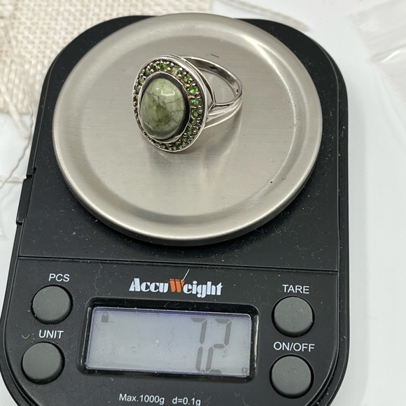 Vintage Sterling Silver Ring with Serpentine Gemstone – Size 6.5 - Picture 15 of 15